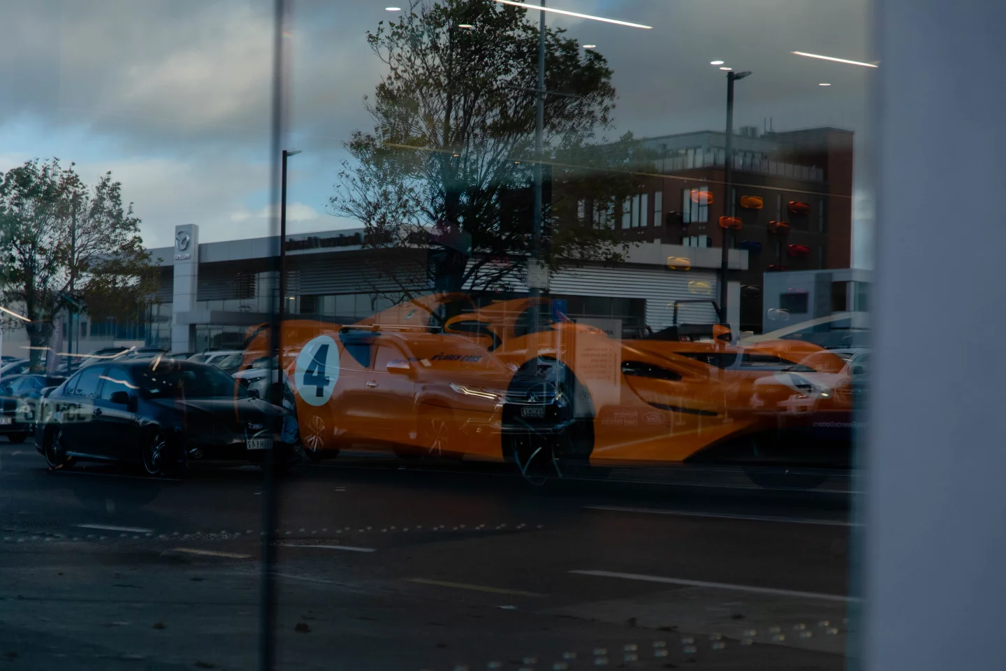 Mclaren showroom glass facade