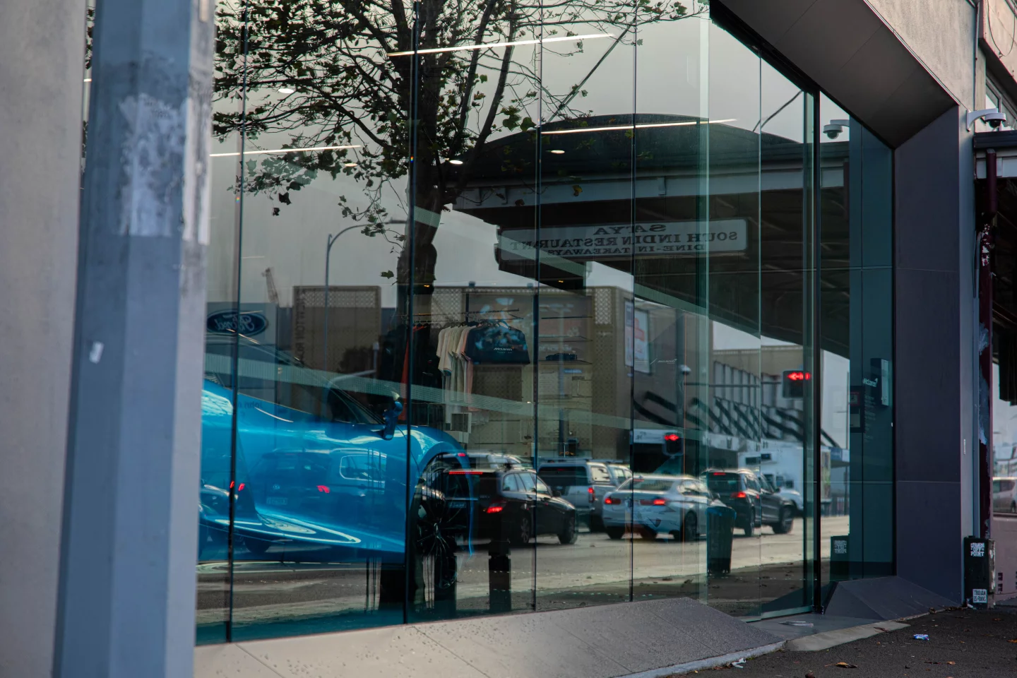 Mclaren showroom glass facade